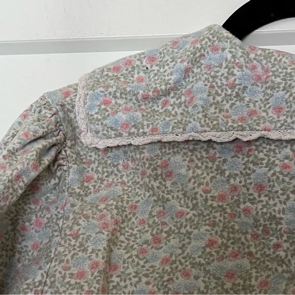 Vintage 100% cotton flannel cozy floral ruffled pyjama set - Picture 11 of 13